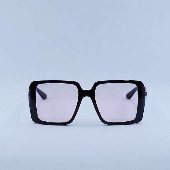 🕶️ New Gucci GG1692S 006 Sunglasses - Black Frame, /Pink with GG Pattern Lenses - Picture 4 of 13